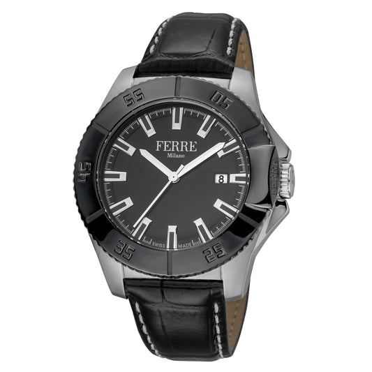 Ferre Milano FM1G085L0041 Men's White MOP Dial Calfskin Leather Watch