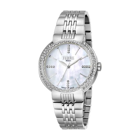 Ferre Milano Ladies White MOP Dial SS MB Watch