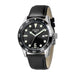 Ferre Milano Gents Black Dial Black Leather Strap Watch
