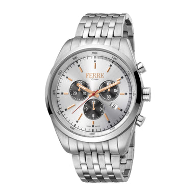 Ferre Milano Men's Silver Dial Stainless Steel Watch
