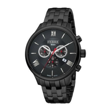 Ferre Milano Men's Black Dial Black PVD Bracelet Watch