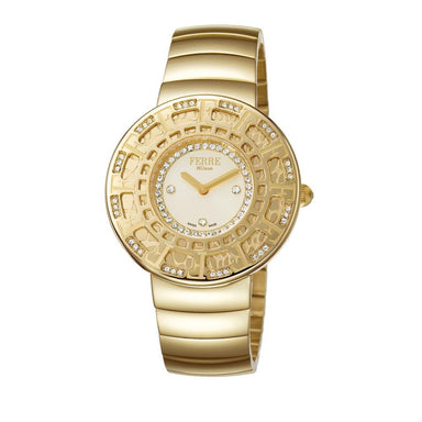 Ferre Milano Ladies Champagne Dial Stainless Steel, IP gold plated Watch
