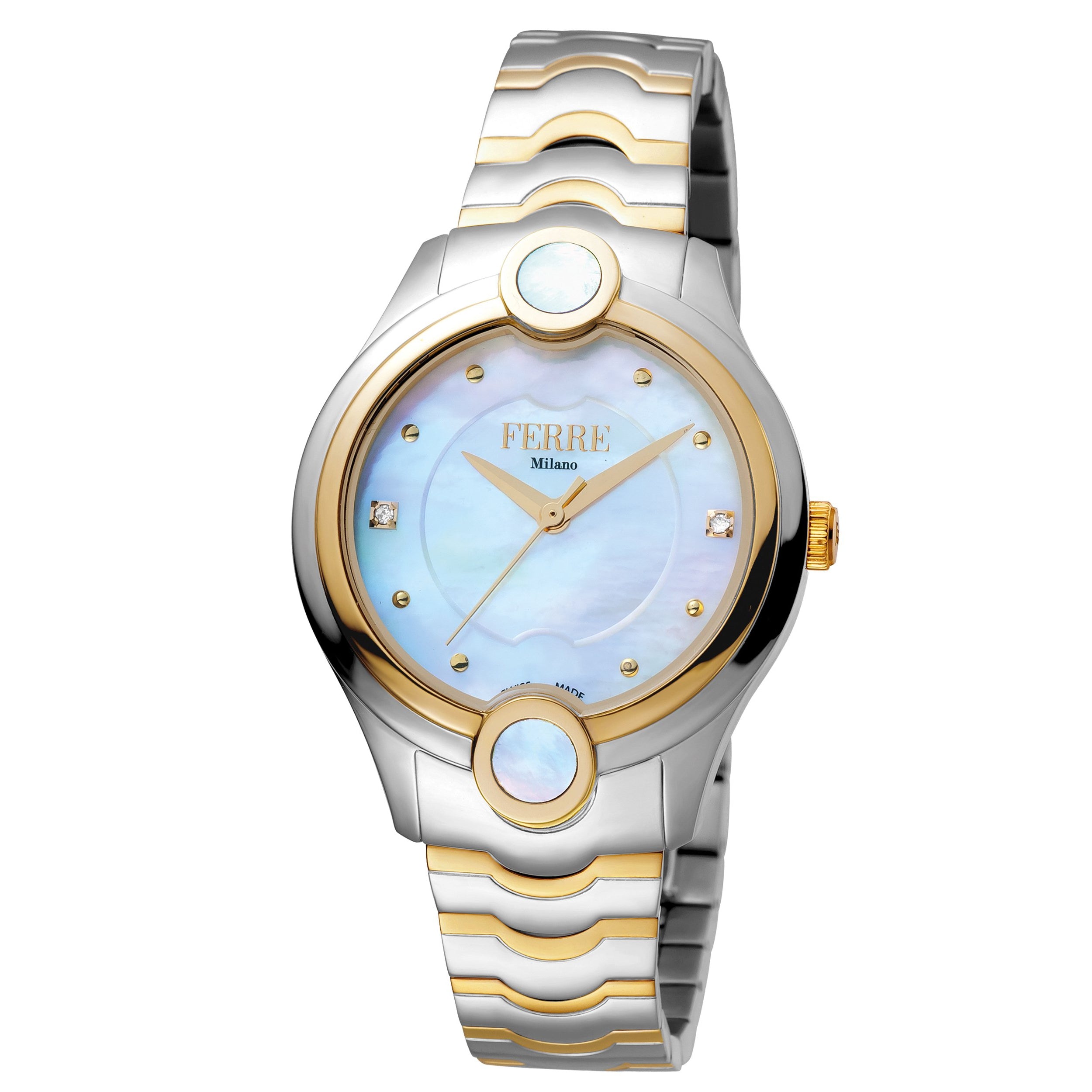 Ferre Milano FM1L083M0071 Ladies White MOP Dial Stainless Steel Watch
