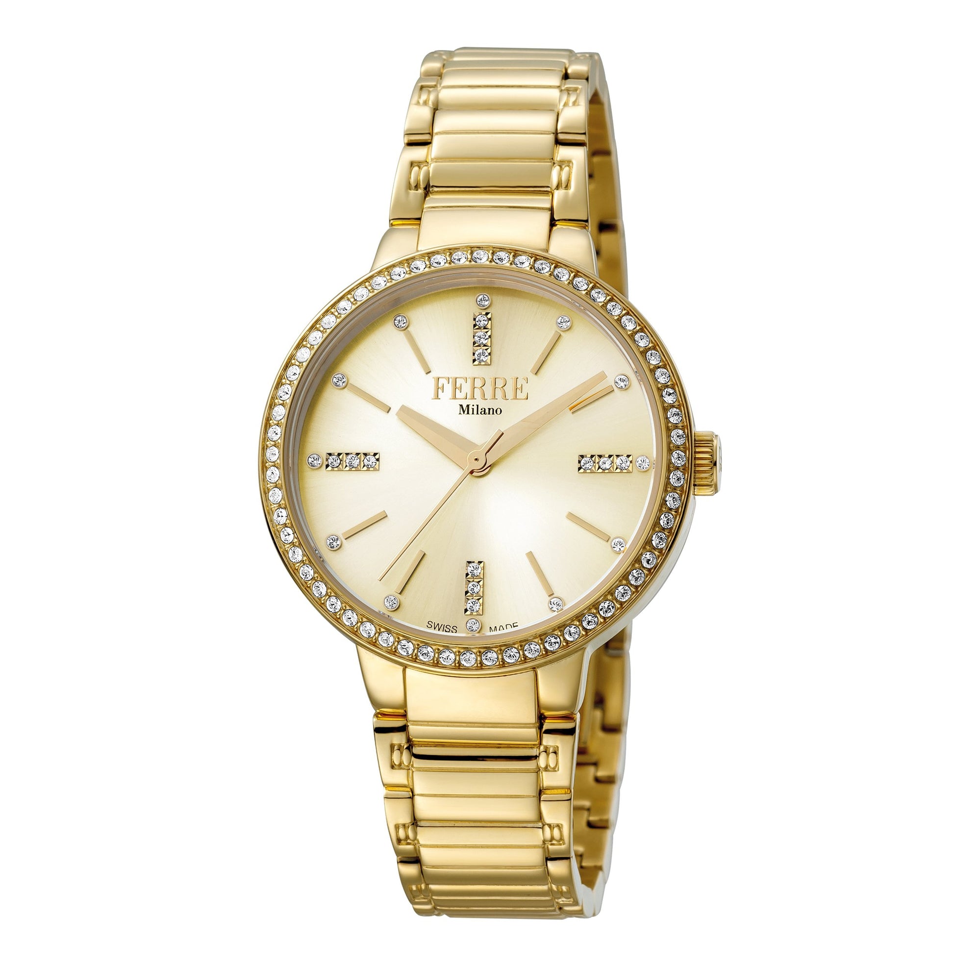 Ferre Milano Gold Dial Ladies Yellow Gold Bracelet Watch