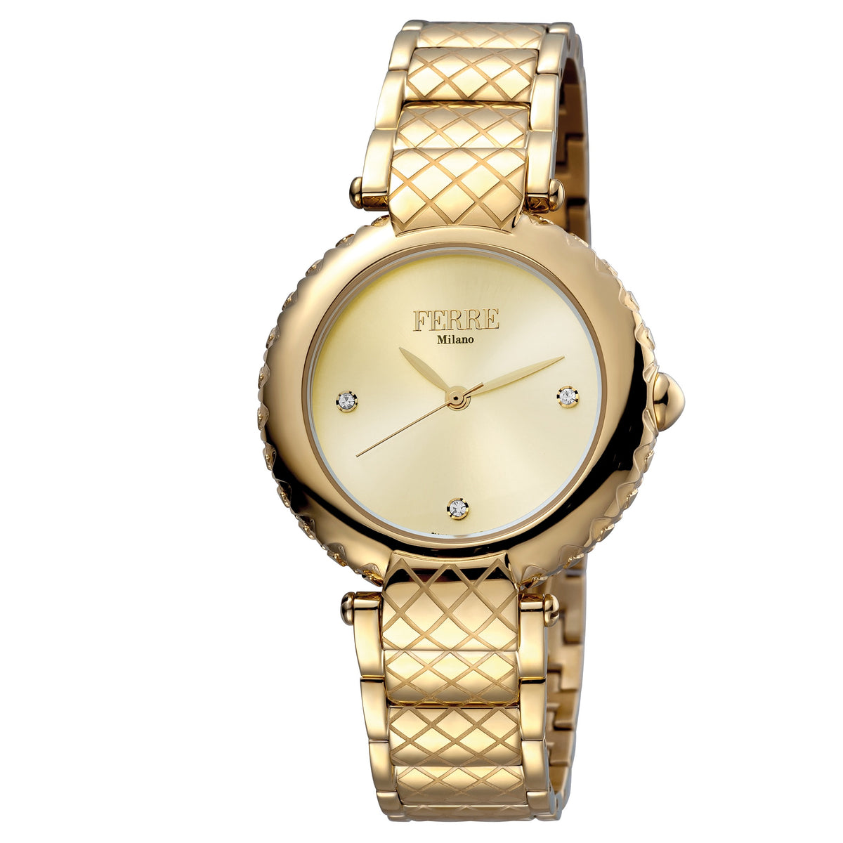 Ferre Milano Gold Dial Gold Bracelet Ladies Watch