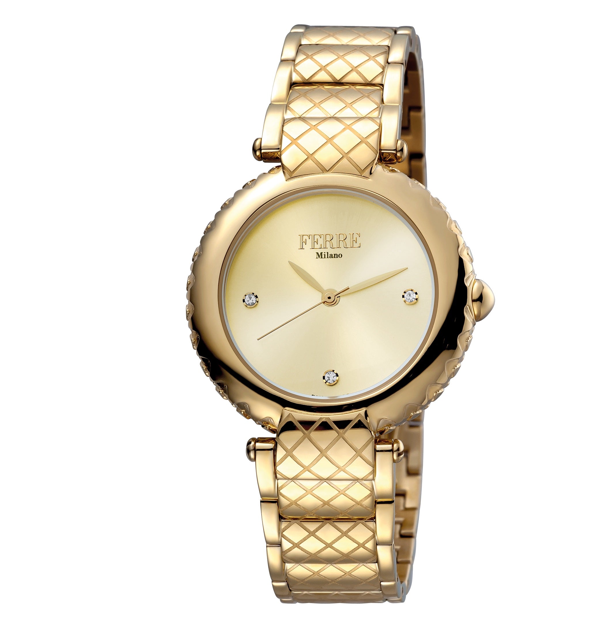 Ferre Milano Gold Dial Gold Bracelet Ladies Watch