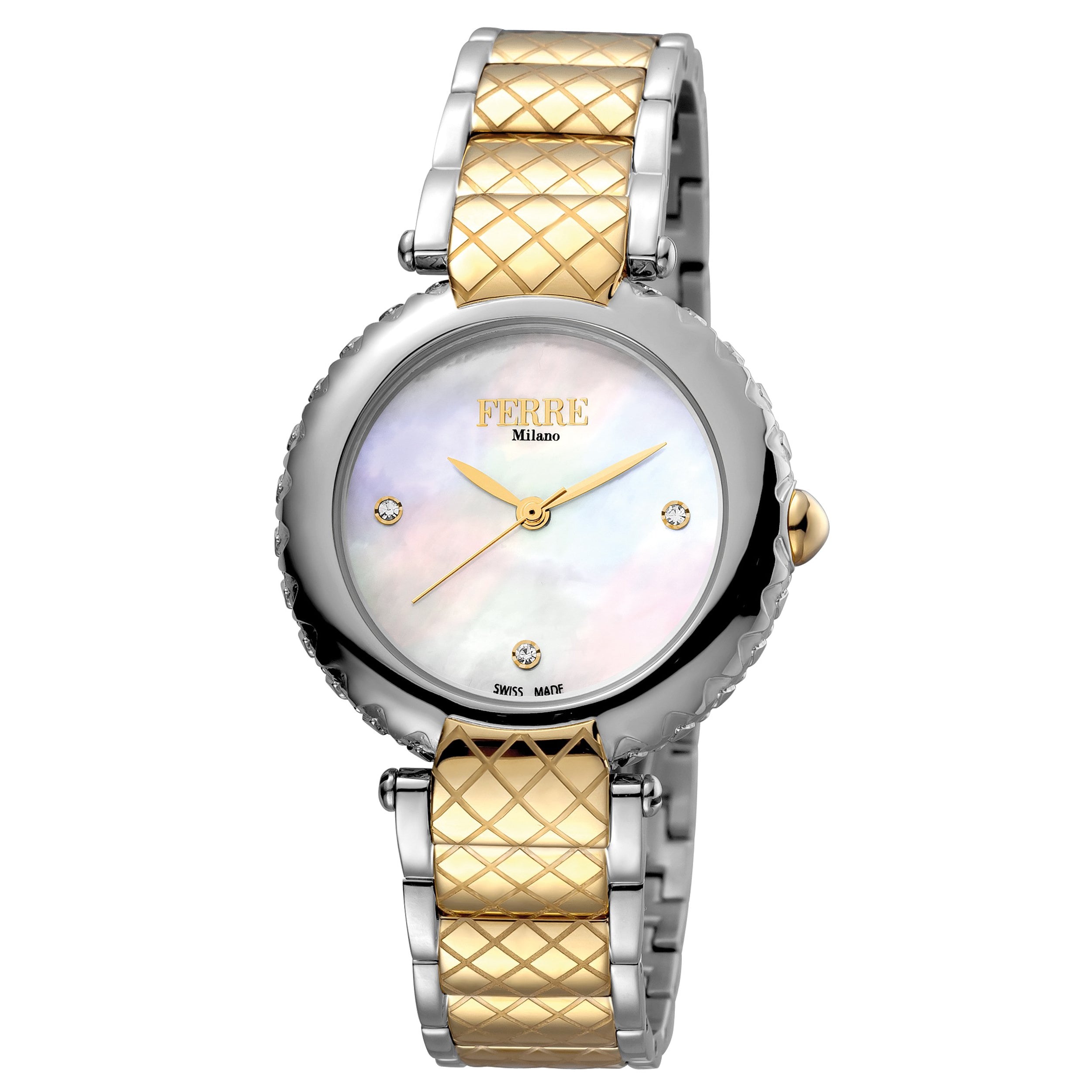 Ferre Milano FM1L099M0081 Ladies White MOP Dial Stainless Steel Watch