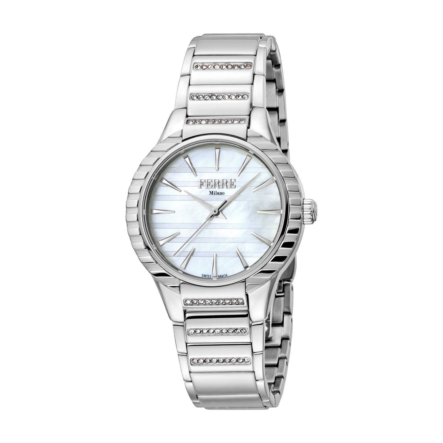 Ferre Milano Ladies White MOP Dial SS MB Watch