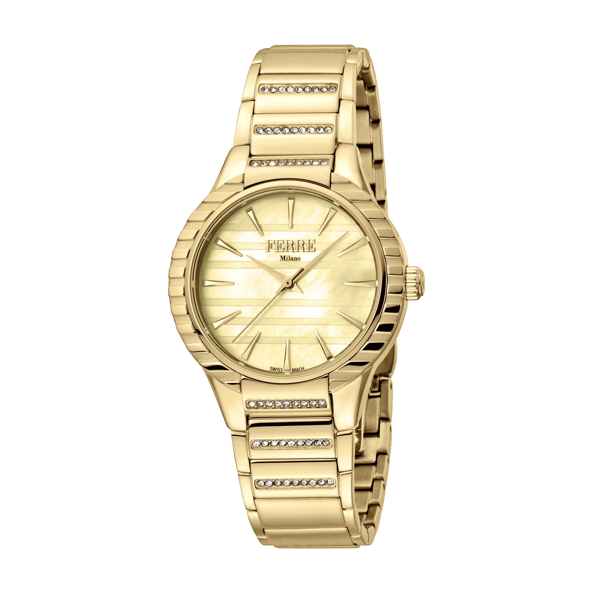 Ferre Milano Ladies Champagne MOP Dial GP MB Watch