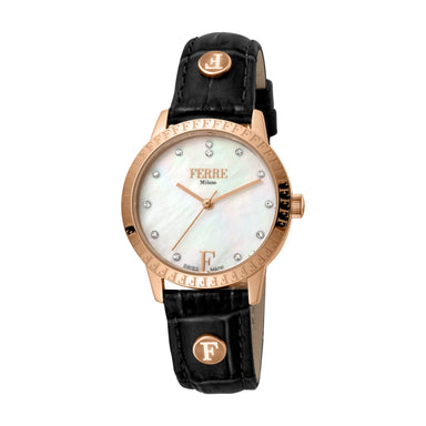 Ferre Milano Ladie's White MOP Dial Leather Watch