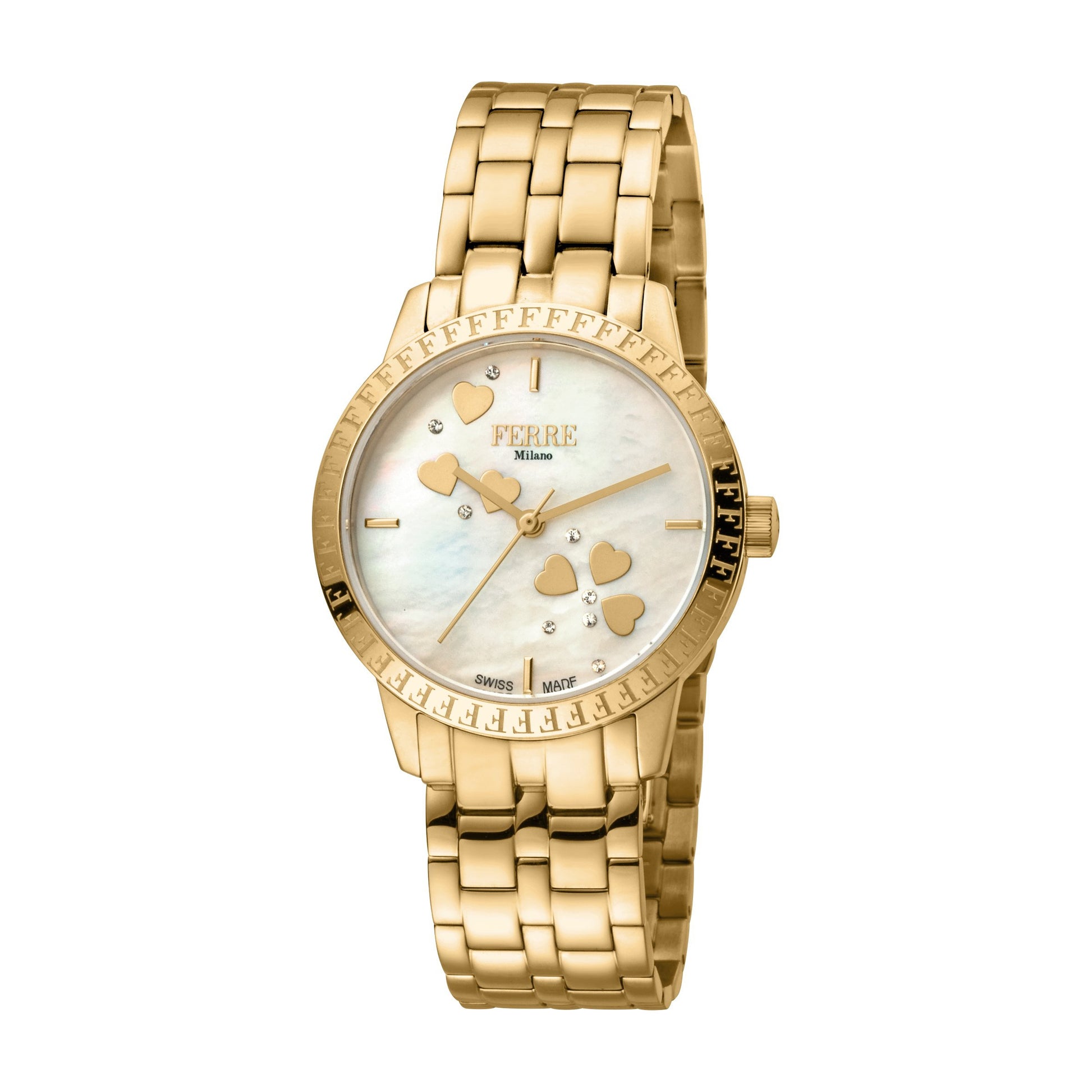 Ferre Milano Ladie's Champagne MOP Dial GP Stainless Steel Watch